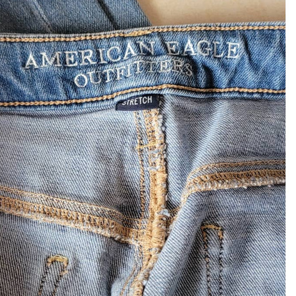 American Eagle Stretch Distressed Two-Tone Skinny Jeans Size 8 Regular - Picture 4 of 5